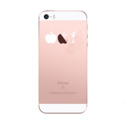 Coque Silicone IPHONE 5/5S/SE Trognon de Pomme Fun APPLE Mange Pomme Musique Transparente Protection Gel Souple