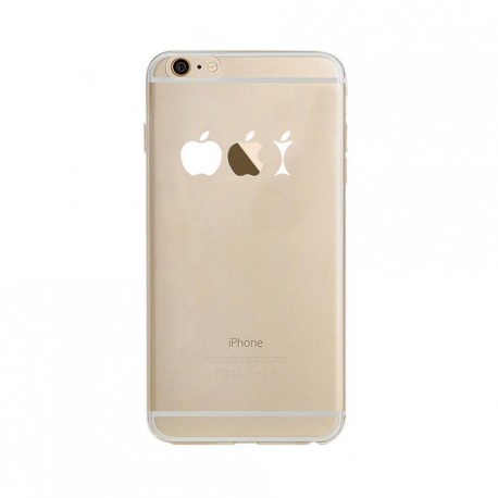 Coque Silicone IPHONE 6/6S Trognon de Pomme Fun APPLE Mange Pomme Musique Transparente Protection Gel Souple