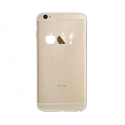 Coque Silicone IPHONE 6/6S Trognon de Pomme Fun APPLE Mange Pomme Musique Transparente Protection Gel Souple