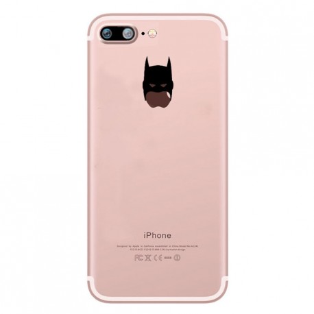 Coque Silicone IPHONE 7 Batman Fun APPLE Bruce Wayne Tête Pomme Transparente Protection Gel Souple
