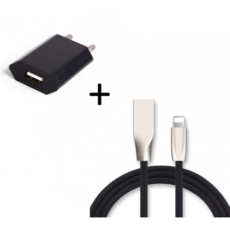 Pack Chargeur pour IPHONE Lightning (Cable Fast Charge + Prise Secteur Couleur USB) APPLE IOS