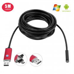 Camera Endoscopique pour Smartphone Micro-USB/USB Android Fil 5m Endoscope Inspection HD (NOIR)