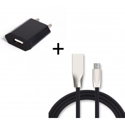 Pack Chargeur pour Smartphone Micro-USB (Cable Fast Charge + Prise Secteur Couleur USB) Android