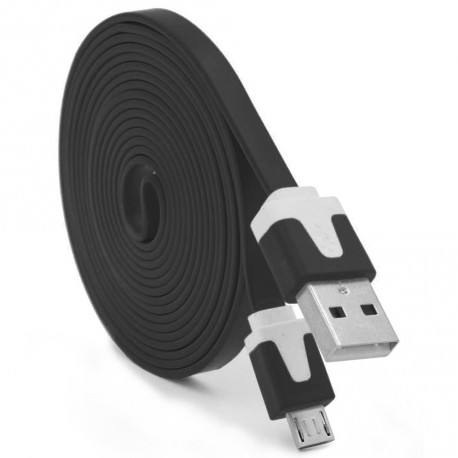 Cable Noodle 3m Micro USB pour Android 3 Mètres Chargeur USB Smartphone Connecteur