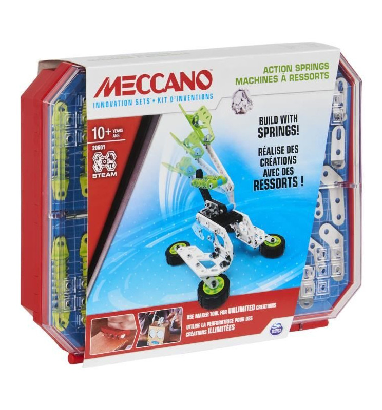 MECCANO - SET 4 KIT COMPLET D'INVENTIONS RESSORTS Meccano