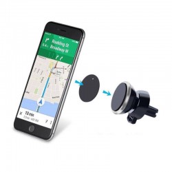 Support Voiture Magnétique pour Smartphone Aimant Noir Ventilateur Universel 360 Rotatif